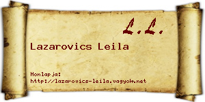 Lazarovics Leila névjegykártya